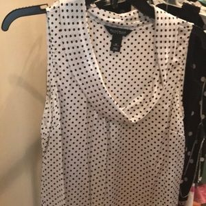 White House Black Market polka dot blouse M